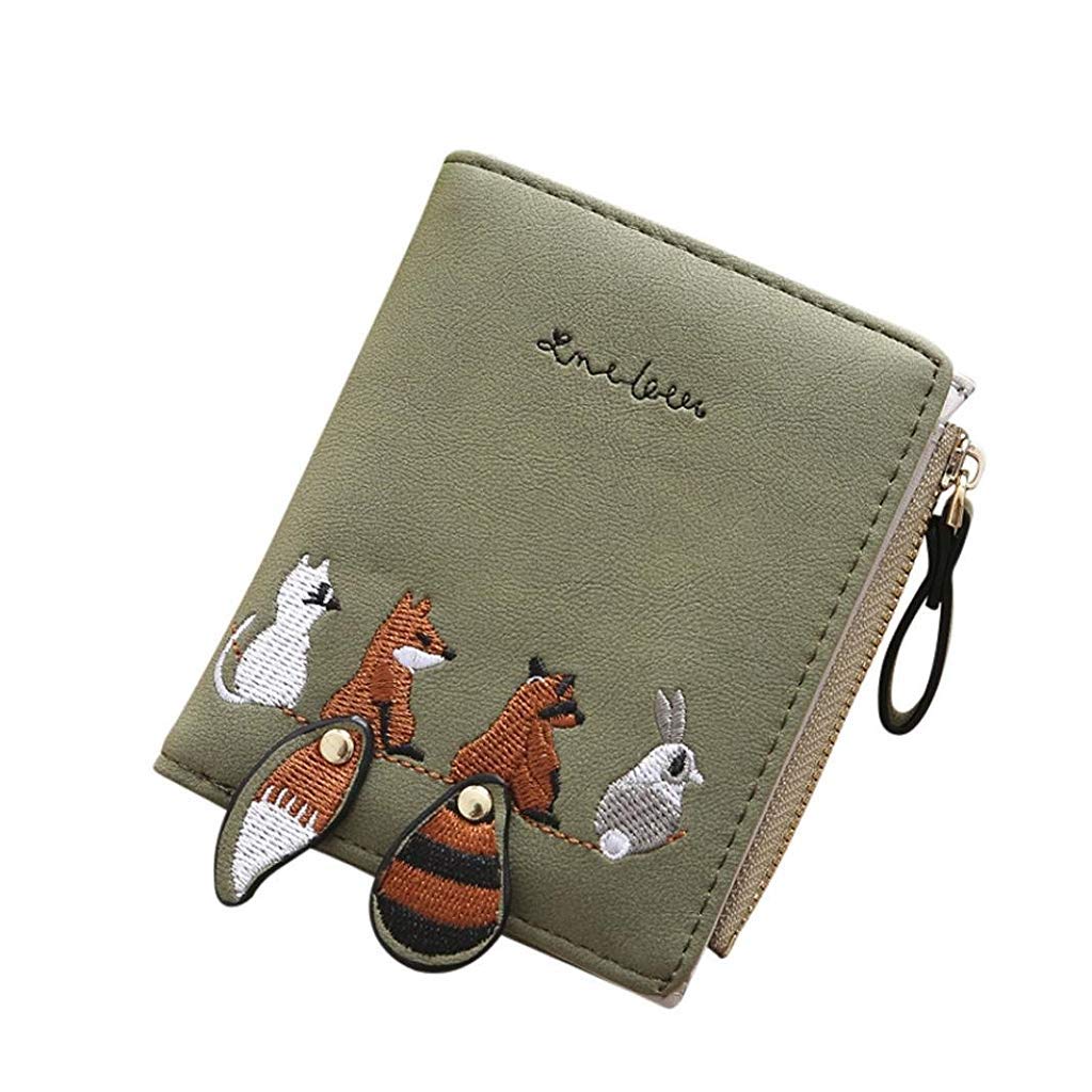 SANNIDHI  Wallets for Women Stylish, Cute Mini Animals Embroidery, Short Wallet Card Holder Billfold Purse Wallet Gift for Girls SANNIDHI  Wallets for Women Stylish, Cute Mini Animals Embroidery, Short Wallet Card Holder Billfold Purse Wallet Gift for Girls